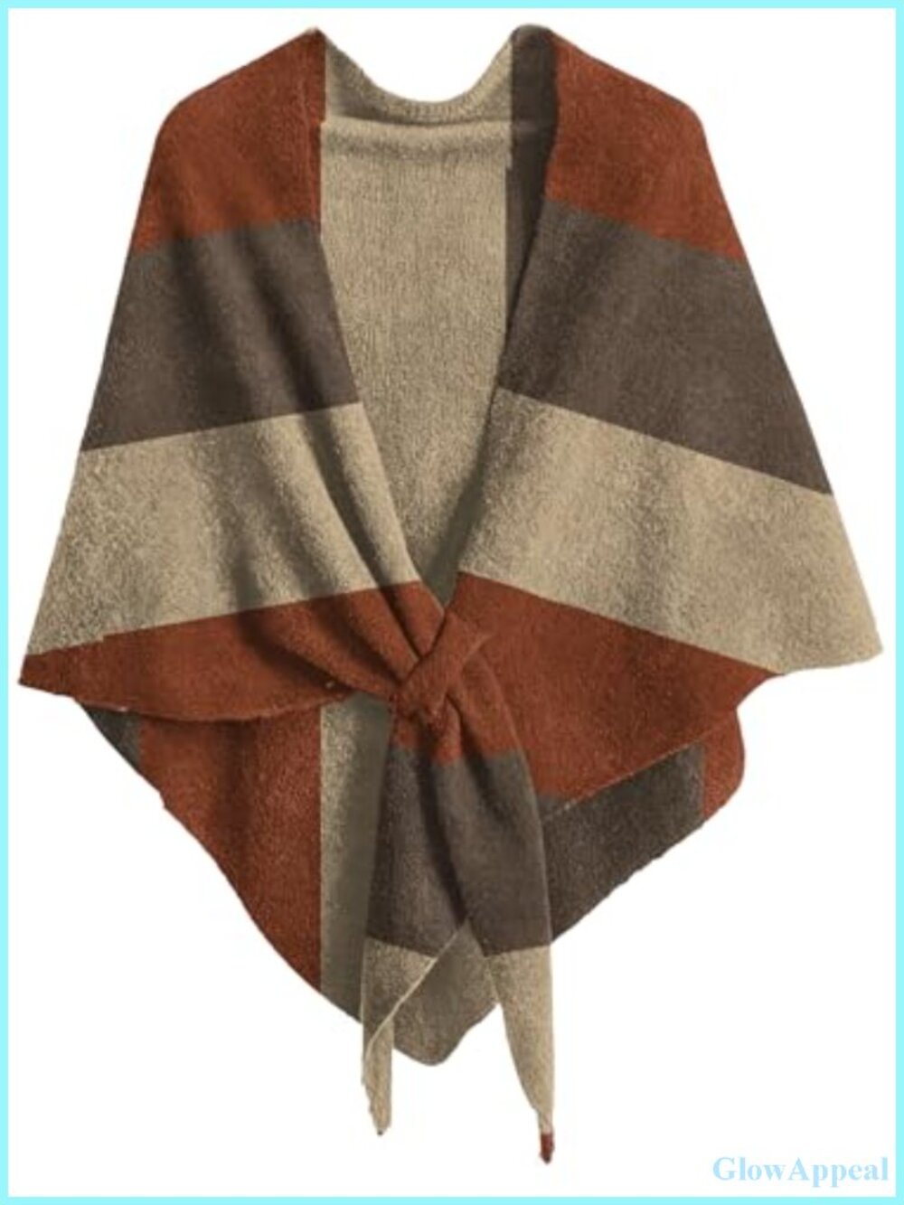 Women Soft Knit Open Front Poncho Sweater Shawl Wrap